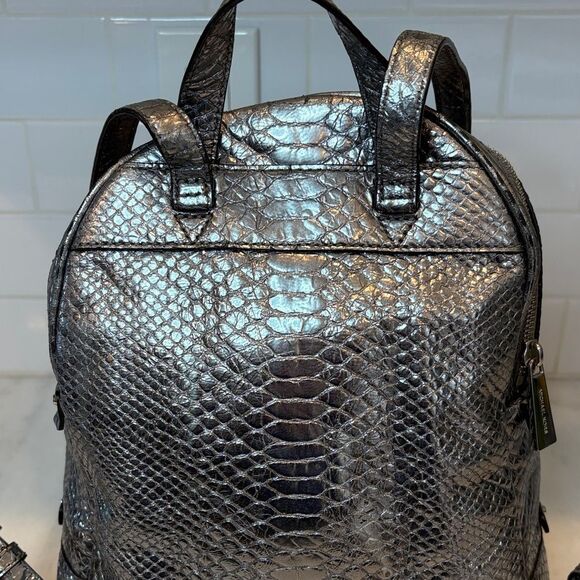 Michael Kors Rhea Metallic Snake-Embossed-Leather Backpack - HTF - Picture 7 of 15